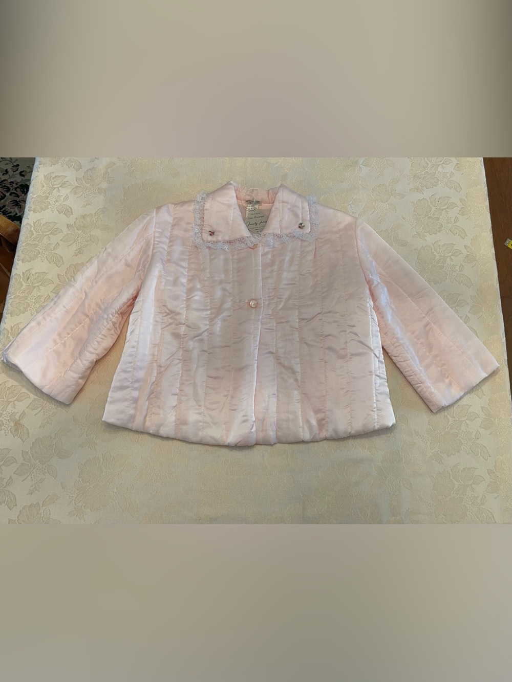 Vintage Quilted Satin Bed Jacket by Nanette Undies size M NWT